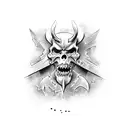 demonic US Marine tattoo design idea