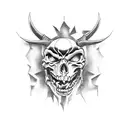demonic US Marine tattoo design idea