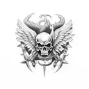 demonic US Marine tattoo design idea