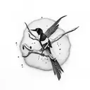 magpie tattoo design idea