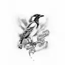 magpie tattoo design idea
