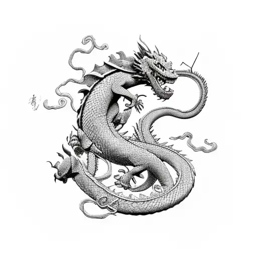 Spirited Away dragon Haku tattoo design idea