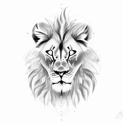 baby lion sleeping on moon tattoo design idea