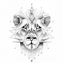 baby lion sleeping in moon tattoo design idea