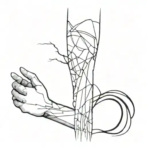 tattoo sketch of torn skin in black and white minimalist style on the forearm without faces of skulls tattoo design idea