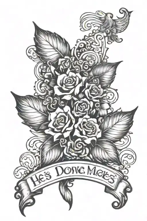 the words "he's done miracles on me" tattoo design idea