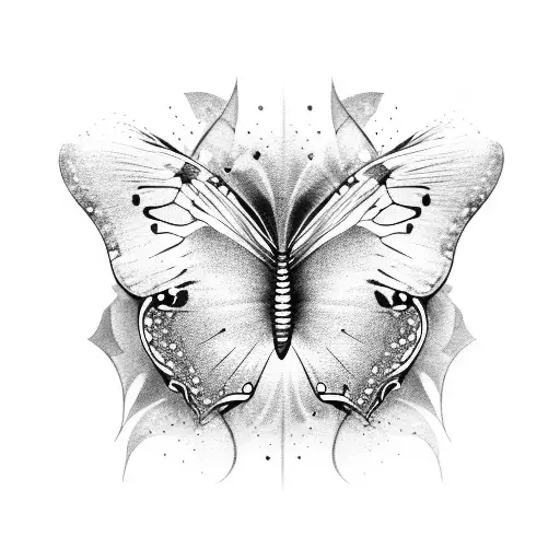 gothic butterfly tattoo design idea