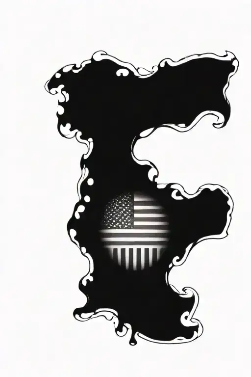 american flag sleeve with mechanical elements tattoo design idea