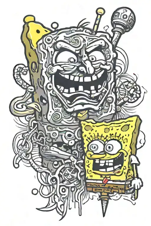 spongebob tattoo design idea