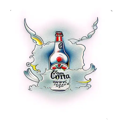 incorporate golf and corona beer into the word happy tattoo design idea