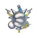 incorporate golf and corona beer into the word happy tattoo design idea