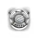 incorporate golf and corona beer into the word happy tattoo design idea