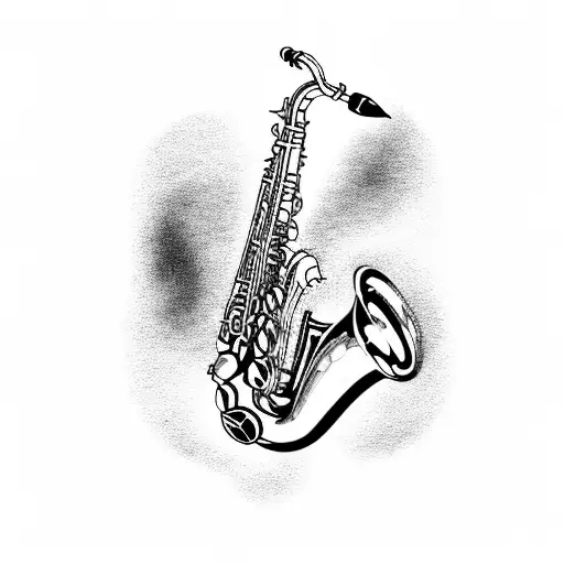 saxophone  tattoo design idea