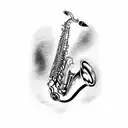 saxophone  tattoo design idea