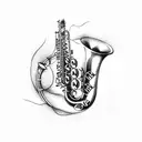 saxophone  tattoo design idea