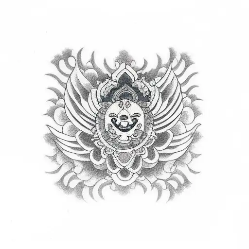 sternum buddhist tattoo design idea