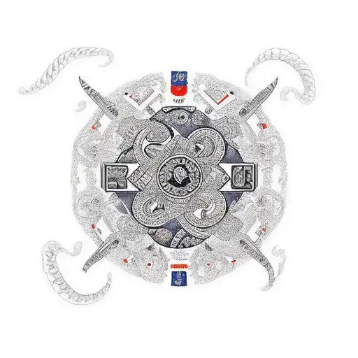 A round image, Nigeria, Camarroon, England, Norway, and Spain incorporate these cultures to make an interesting design. tattoo design idea