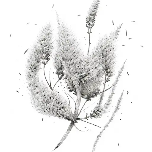 Arrow with Heather Flowers tattoo design idea