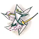 Arrow with Heather Flowers tattoo design idea
