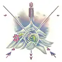 Arrow with Heather Flowers tattoo design idea