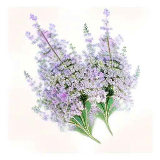 3 Vervain(Verbena) flowers with small leaves around them. tattoo design idea