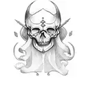 Viking Skull Ghost Woman  tattoo design idea