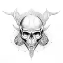 Viking Skull Ghost Woman  tattoo design idea