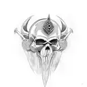 Viking Skull Ghost Woman  tattoo design idea