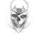 Viking Skull Ghost Woman  tattoo design idea