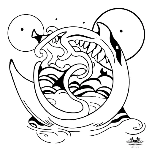 killer whale tattoo design idea