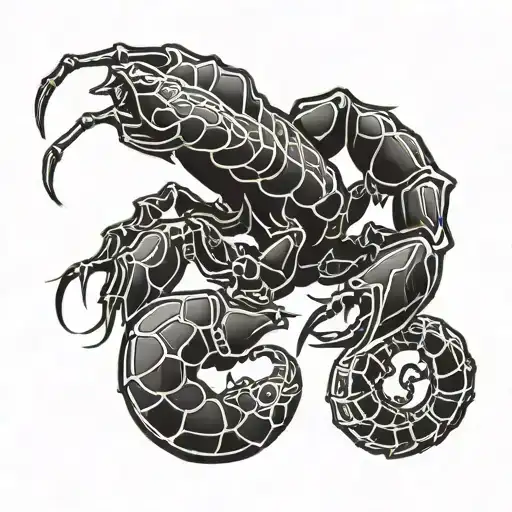 red and black scorpion with red tattoo design idea