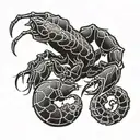 red and black scorpion with red tattoo design idea