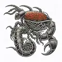 red and black scorpion with red tattoo design idea