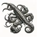 red and black scorpion with red tattoo design idea
