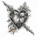 The world felt cold and empty without his mother's warm embrace, a gaping hole left in his heart where her love used to  tattoo design idea