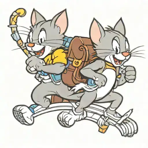 tom and jerry tattoo design idea