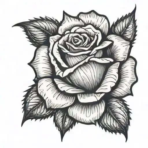 Rose with bud made of 100 dollar bill hand tattoo  tattoo design idea