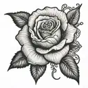 Rose with bud made of 100 dollar bill hand tattoo  tattoo design idea