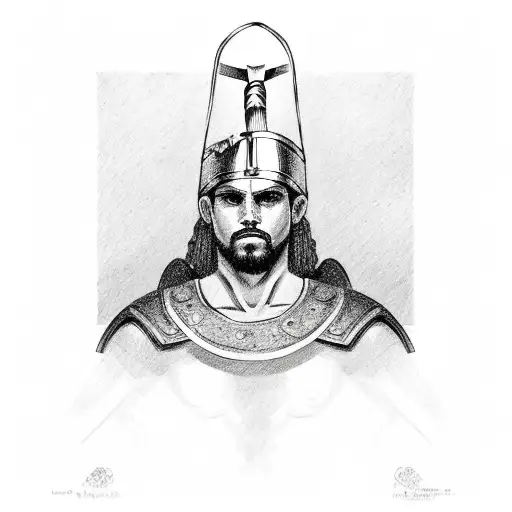 greek warrior tattoo design idea