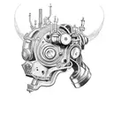 Lego-inspired steampunk gadget tattoo design idea