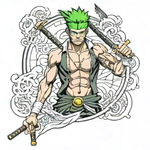 inculde zoro form on piece include rockstar games max payne include top rock and metal brand  tattoo design idea