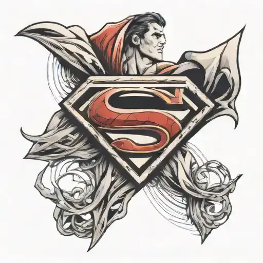 superman logo with a T in the middle tattoo design idea