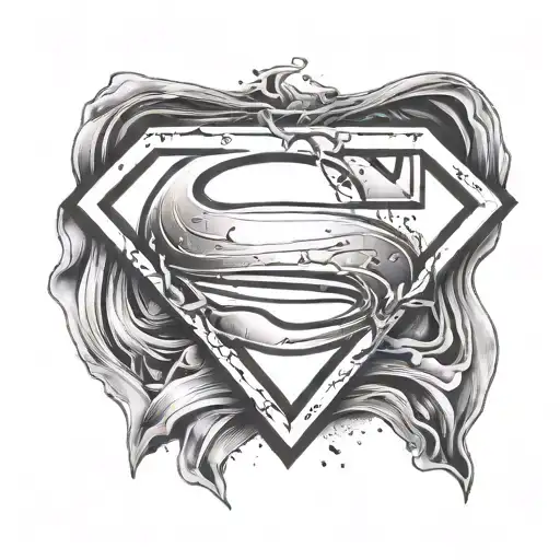 superman logo with a T in the middle tattoo design idea