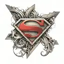 superman logo with a T in the middle tattoo design idea