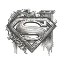 superman logo with a T in the middle tattoo design idea
