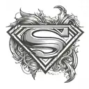 superman logo with a T in the middle tattoo design idea