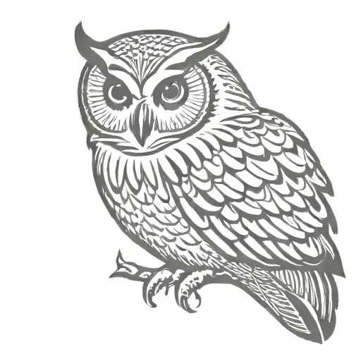 owl stencil tattoo design idea