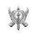 Ukrainian trident and Canada flag tattoo design idea