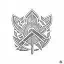 Ukrainian trident and Canada flag tattoo design idea