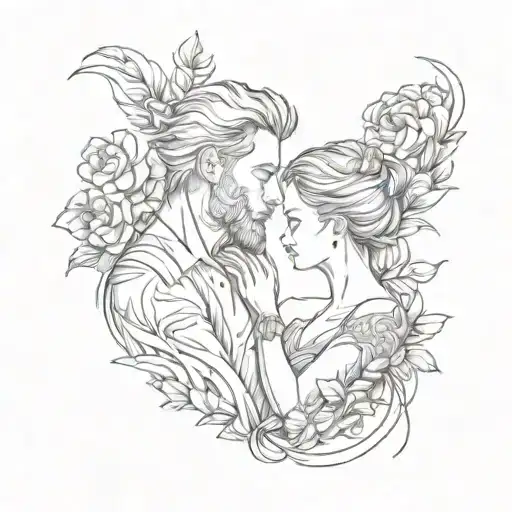 couple tattoo for husband and wife tattoo design idea